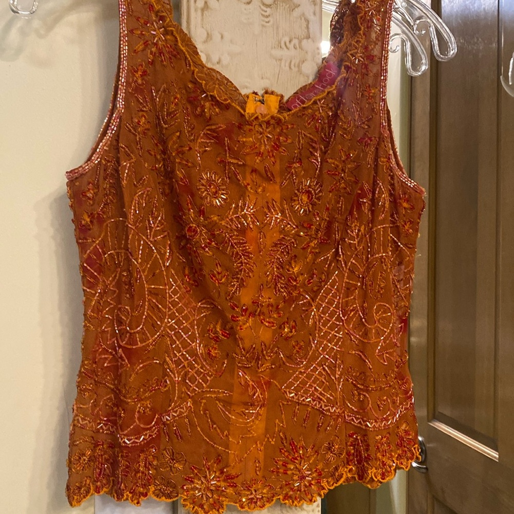 VTG Aftershock Women’s Beaded S Top sleeveless cropped cocktail
